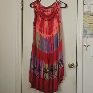 Vibrant Tie-Dye Sleeveless Dress